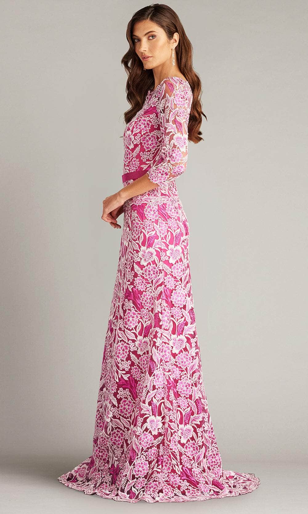 Floral Embroidered Sheath Gown