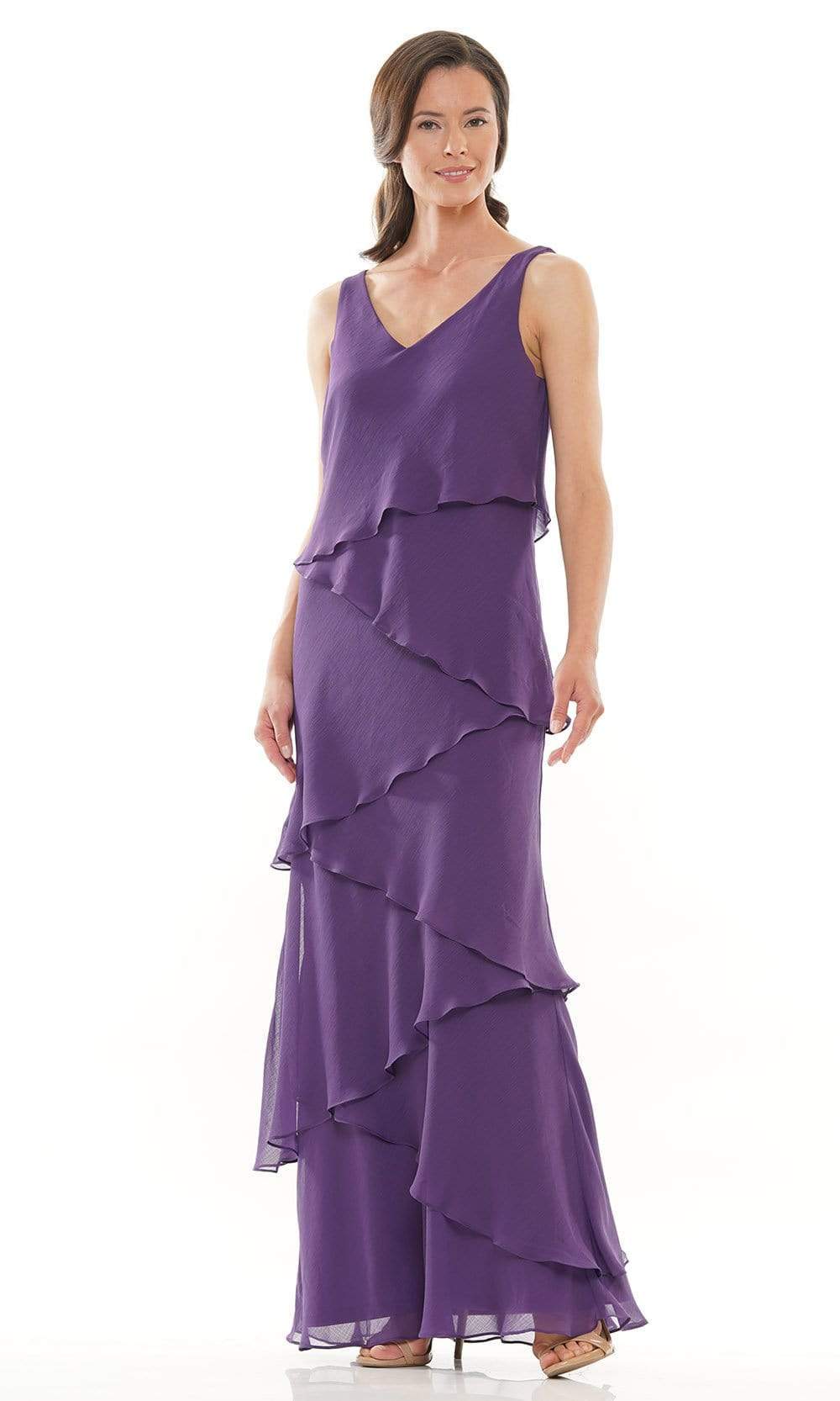 M309 V-Neck Tiered Sheath Dress