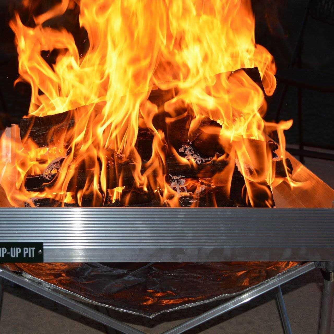 Fireside Outdoor Pop Up Fire Pit & Heat Shield