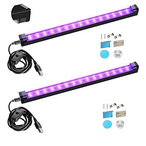 Black Light Bar 10W 1ft LED Blacklight for Fluorescent Tapestry Poster Body Paint Glow Party UV Strip Lights for Cabinet and Display Magnetic