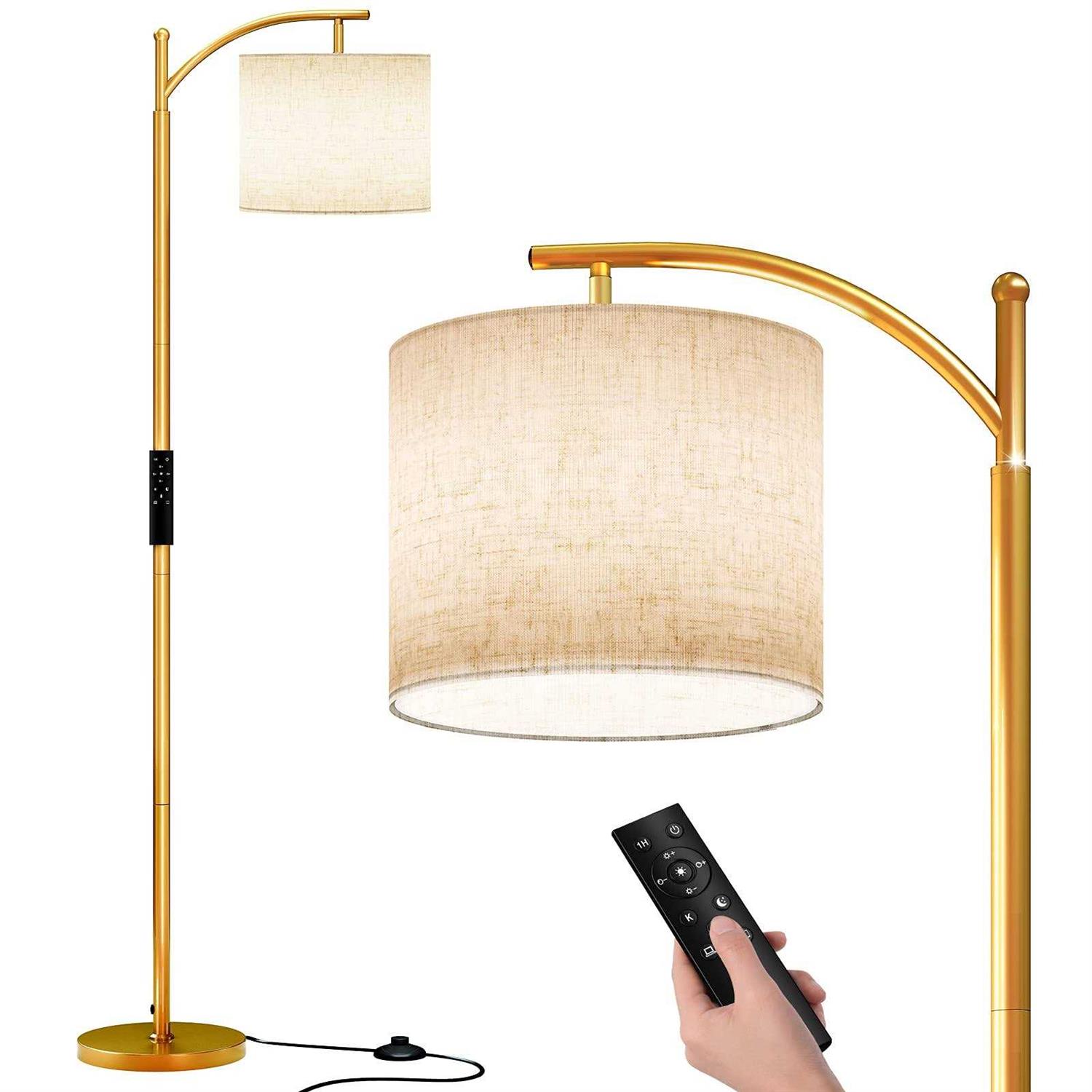 SUNMORY Arc Floor Lamp, Modern Floor Lamp with Romote Control and Stepless Dimmable Bulb