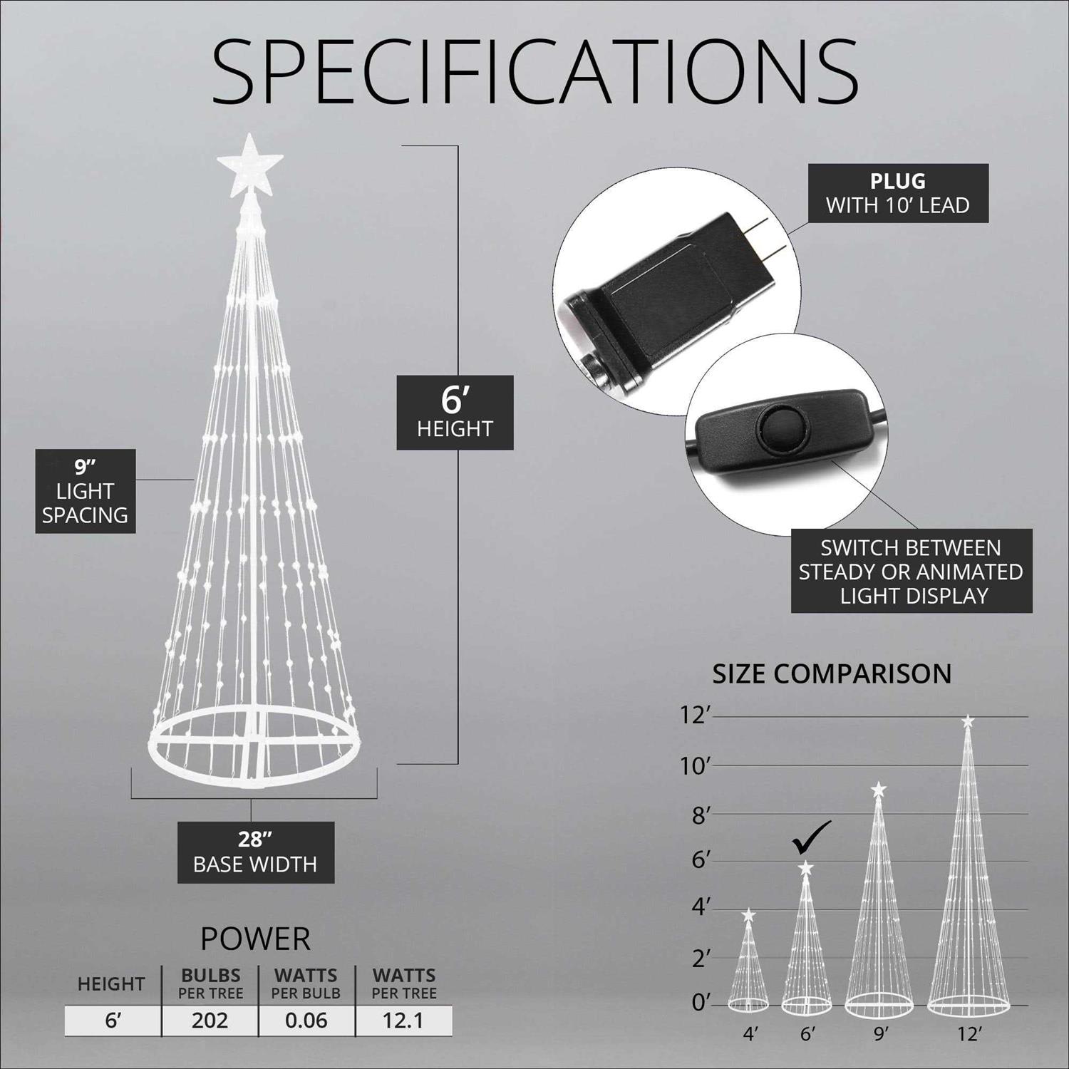 Wintergreen Lighting 14-Function LED Light Show Cone Christmas Tree