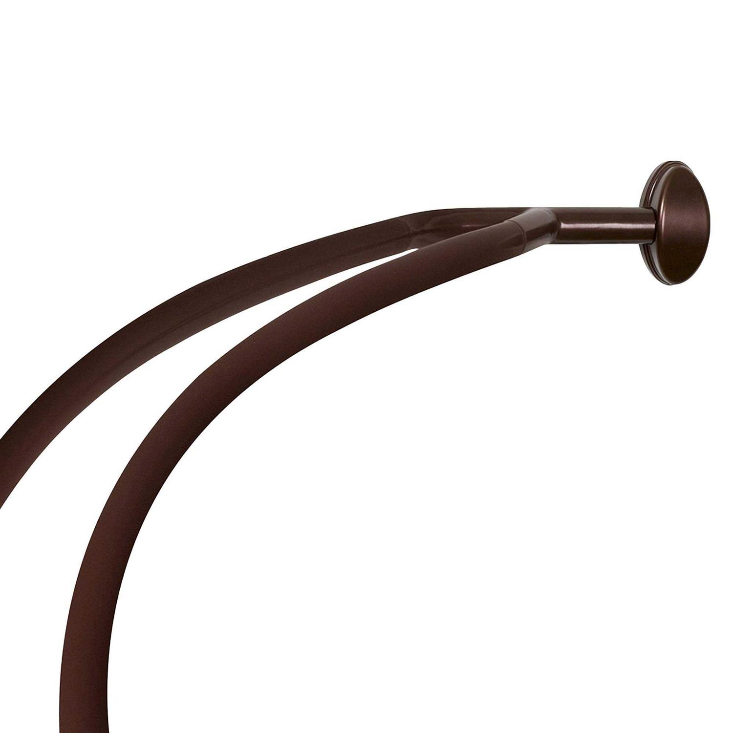Zenna Home E35604HB NeverRust Aluminum Double Curved Shower Curtain Rod