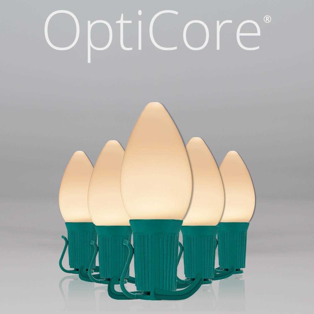 Wintergreen Lighting C9 Smooth OptiCore Commercial LED Christmas String Lights