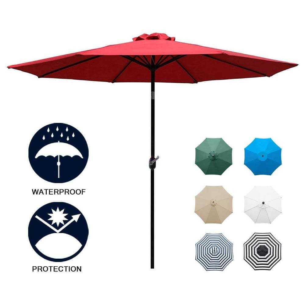 Sunnyglade Patio Umbrella Outdoor Table Umbrella with 8 Sturdy Ribs