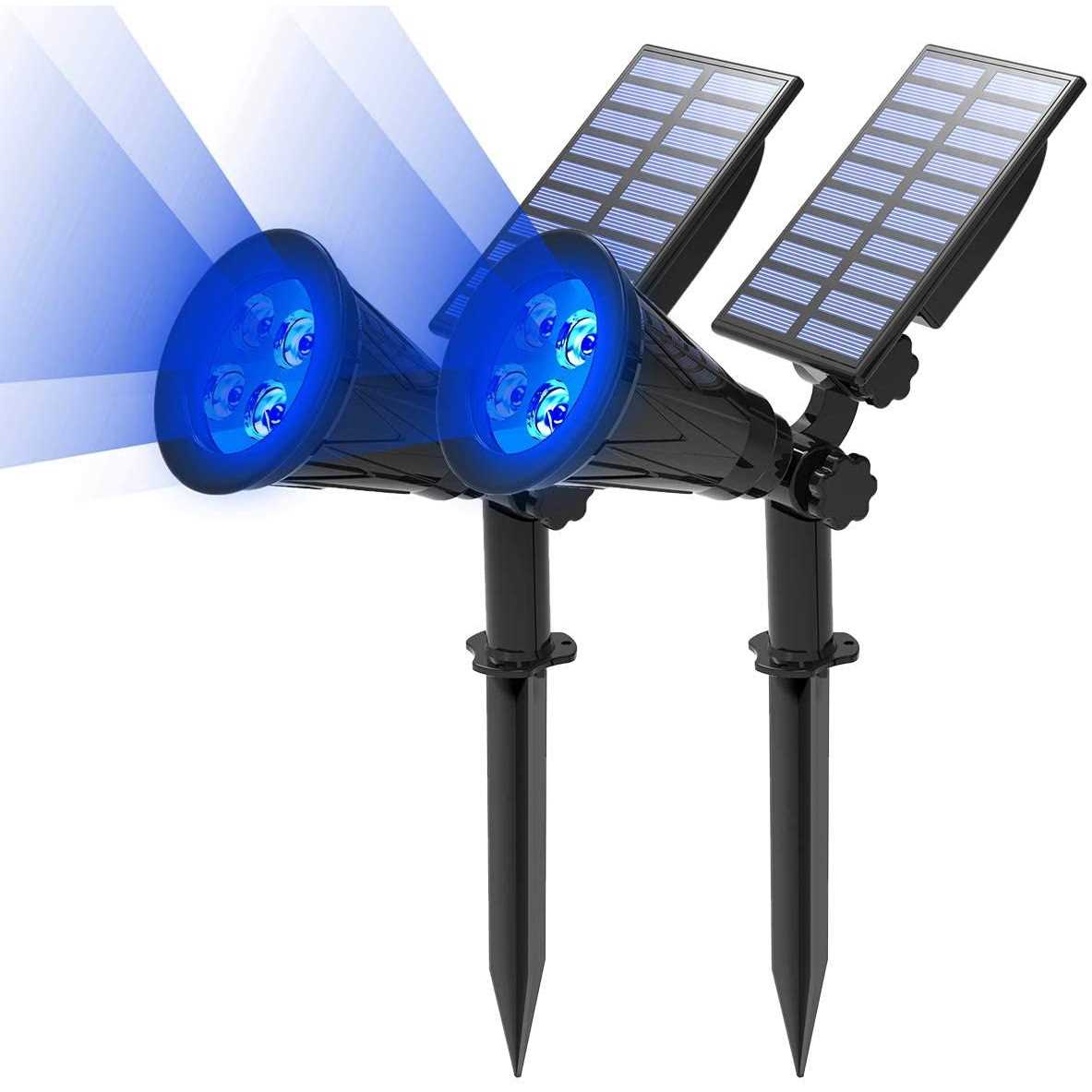 T-SUN Solar Spotlights Waterproof Outdoor Solar Spot Lights Auto-ON/Off Adjustable Solar Lights for Tree