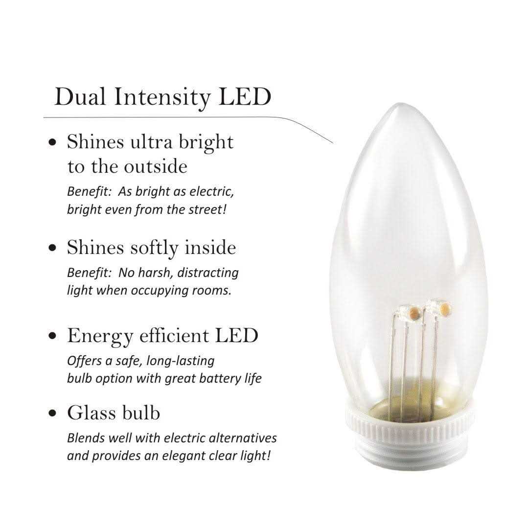 612 Vermont Ultra Bright Battery Operated LED Window Candle Replacement Bulbs