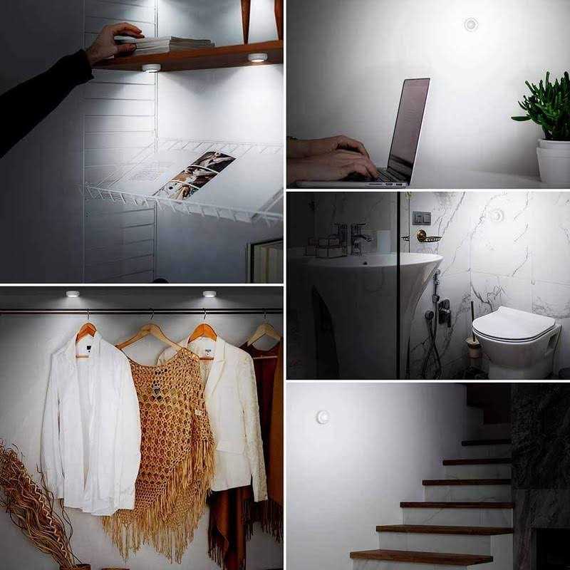 UMECORE Tap Light Push Lights 7 Pack Battery Powered Wireless LED Night Lights