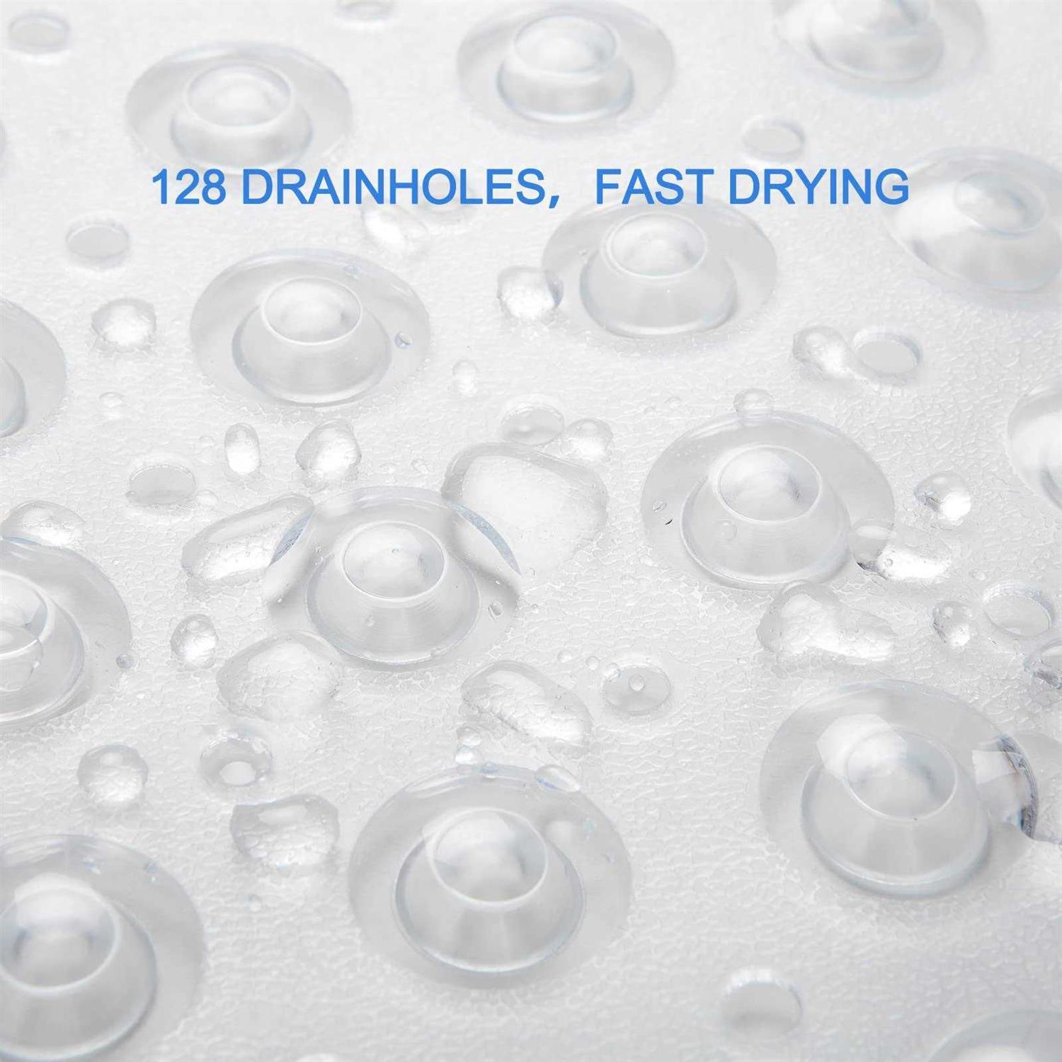 AmazerBath Bath Tub Mat, 40 x 16 Inches Non-Slip Shower Mats with Suction Cups and Drain Holes