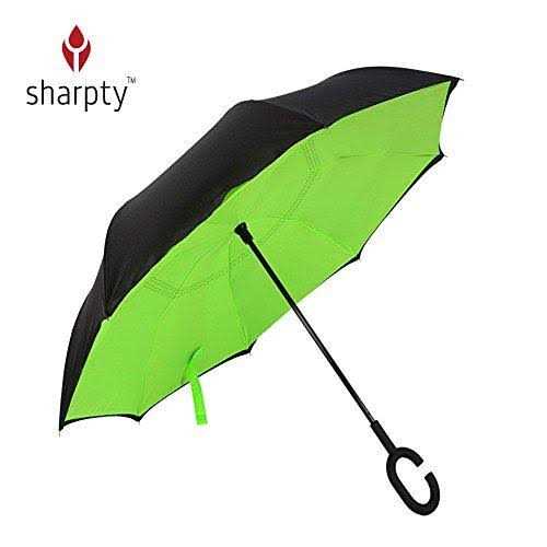 Sharpty Inverted Windproof Reverse Umbrella for Women with UV Protection