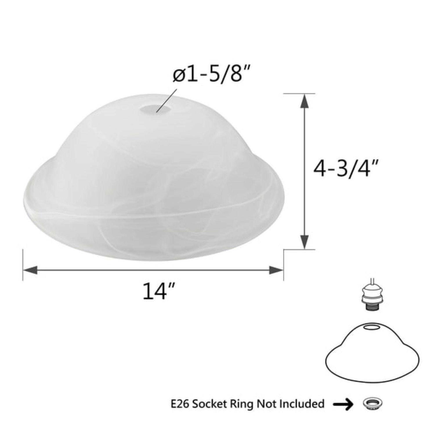 Aspen Creative Torchiere/Swag/Pendant Glass Shade