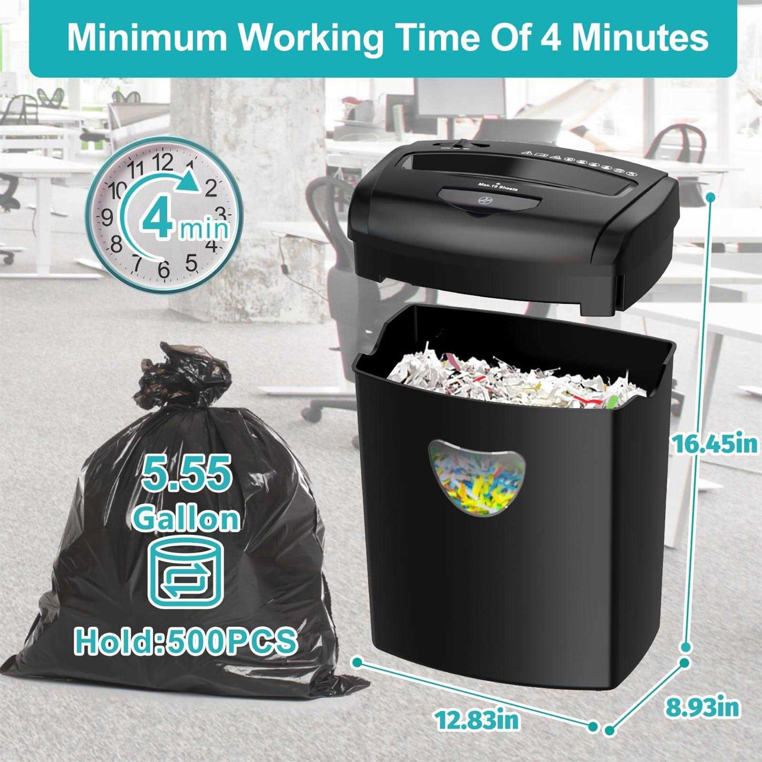 woolsche Paper Shredder 12-Sheet Cross Cut With 5.55-Gallon Basket