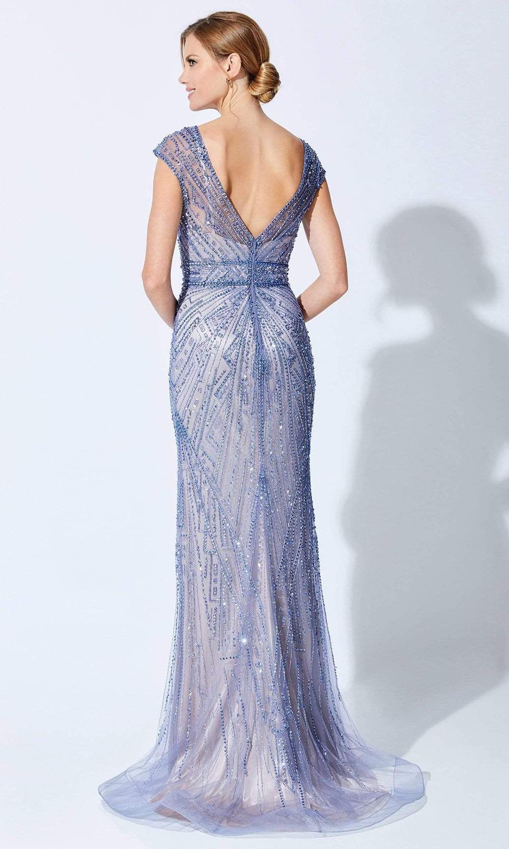 221D44 V-Neck Sheath Evening Dress