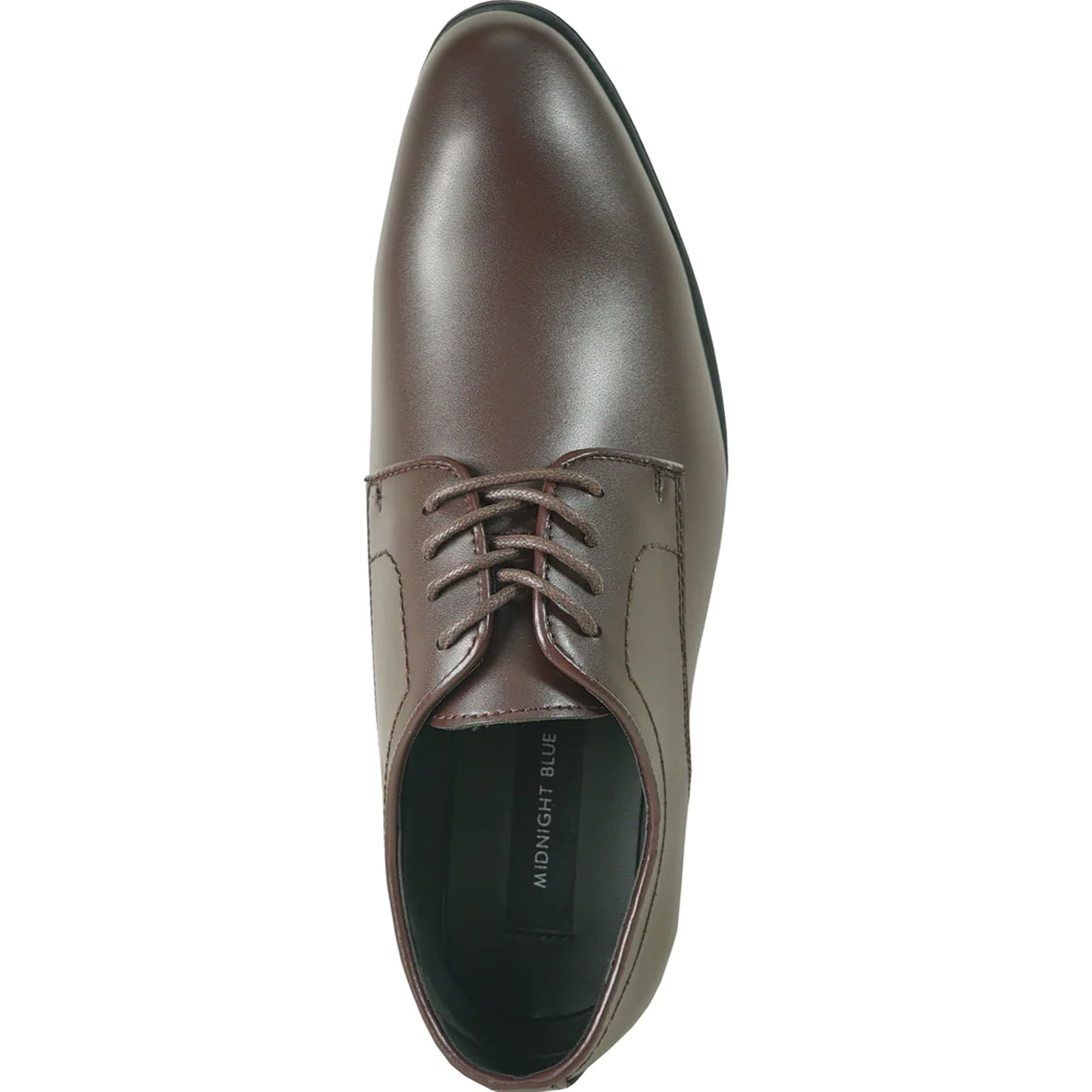 Mens Plain Round Toe Dress Oxford in Dark Brown