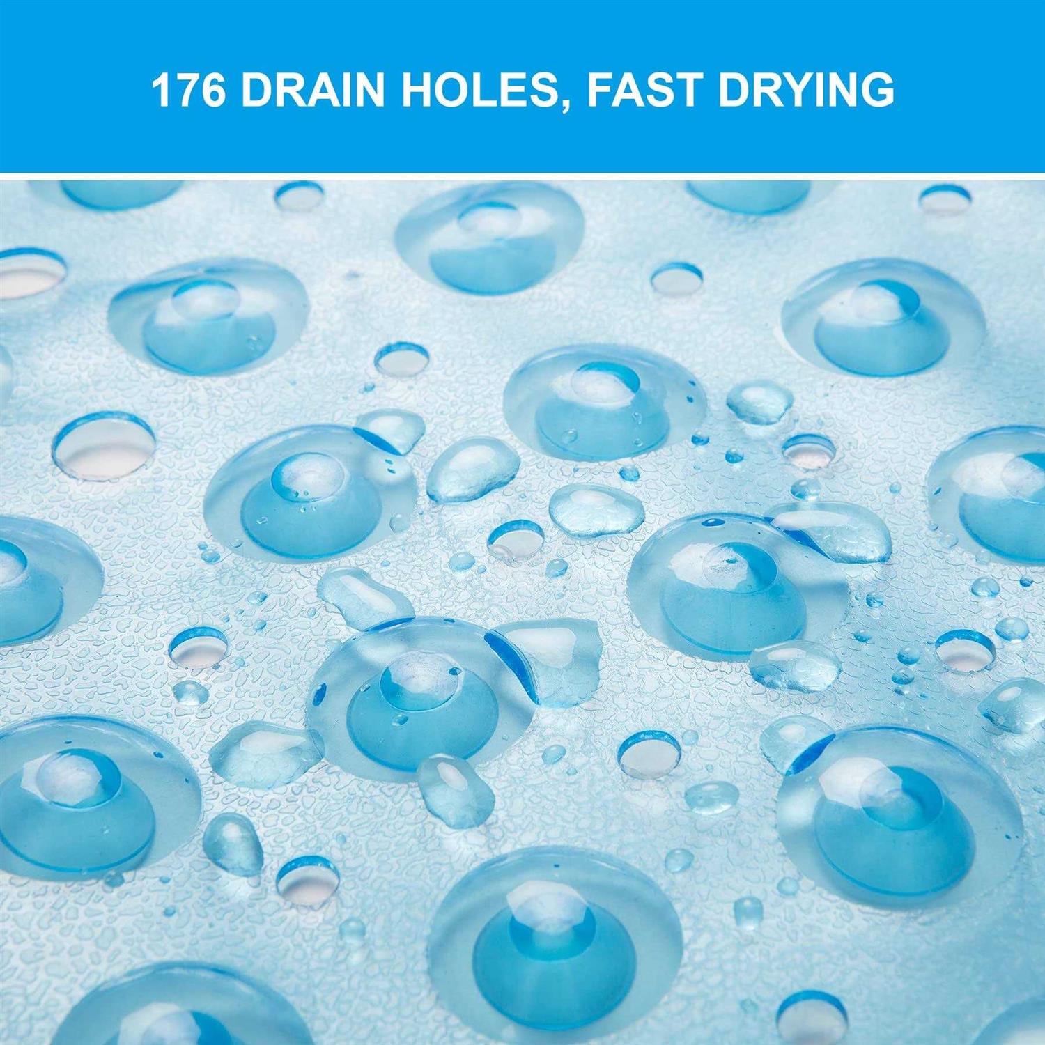 AmazerBath Bath Tub Mat, 40 x 16 Inches Non-Slip Shower Mats with Suction Cups and Drain Holes