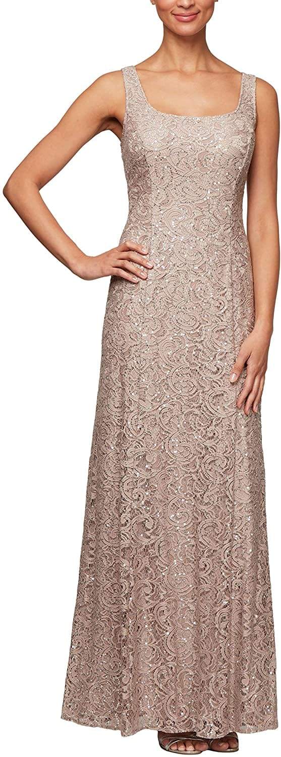 1122012 Embroidered Lace A-line Dress