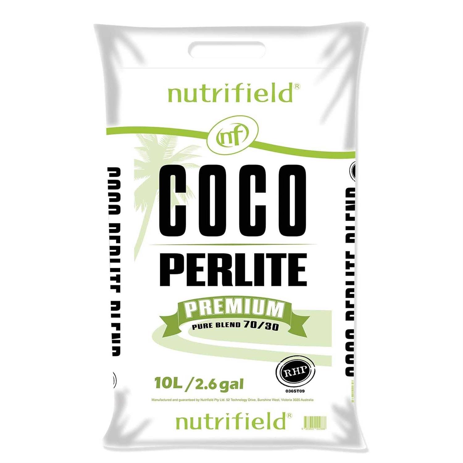 Coco Coir Perlite Mix Premium Pure Blend 70/30 RHP Certified Pre Buffered 9 Quarts /10 Liter / 2.6 Gallon Organic Coconut Coir Fiber Indoor Outdoor