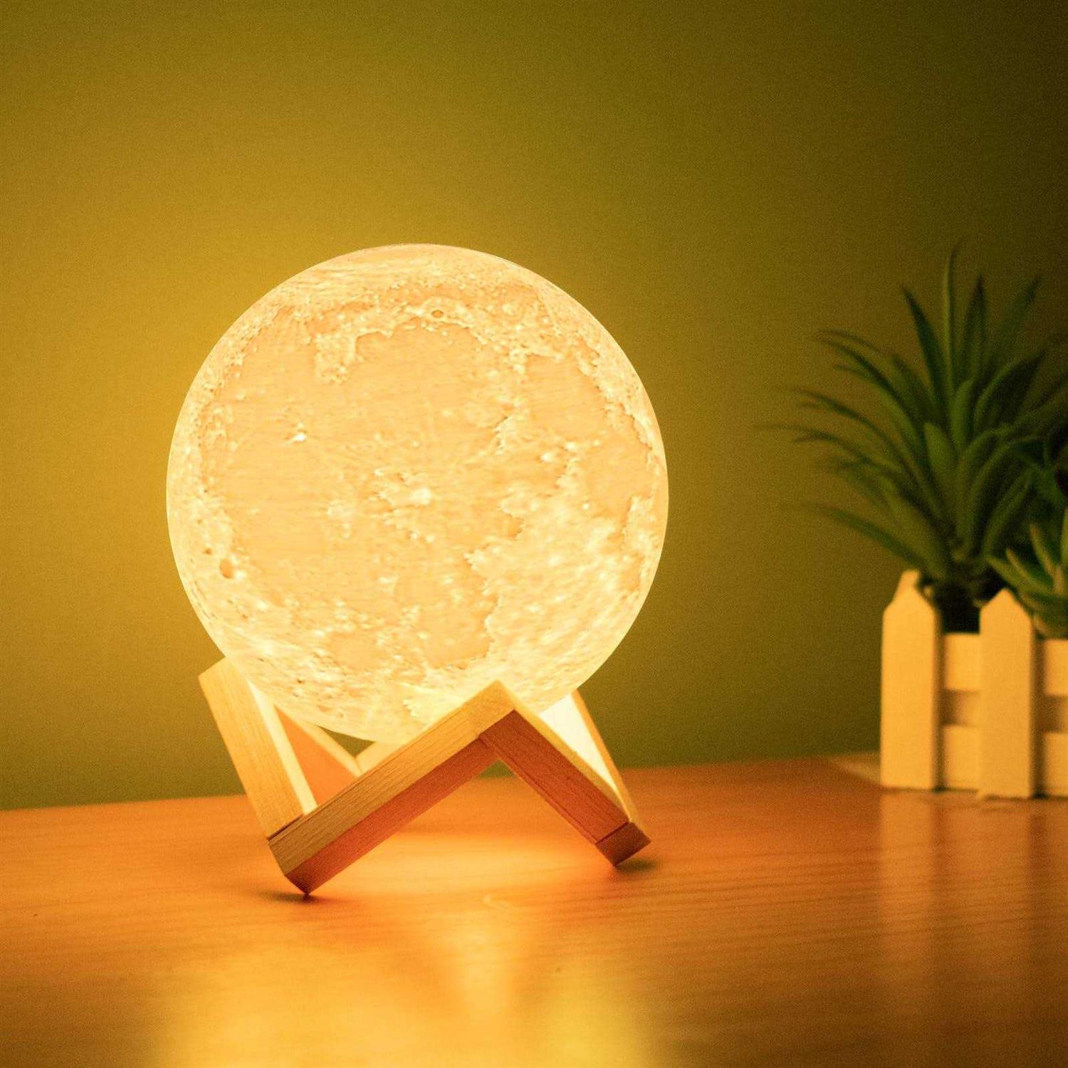 Balkwan Moon Lamp 3D Printing Moon Light Dimmable and Touch Control Design,Romantic Birthday Gifts for Women,Men,Kids,Child and