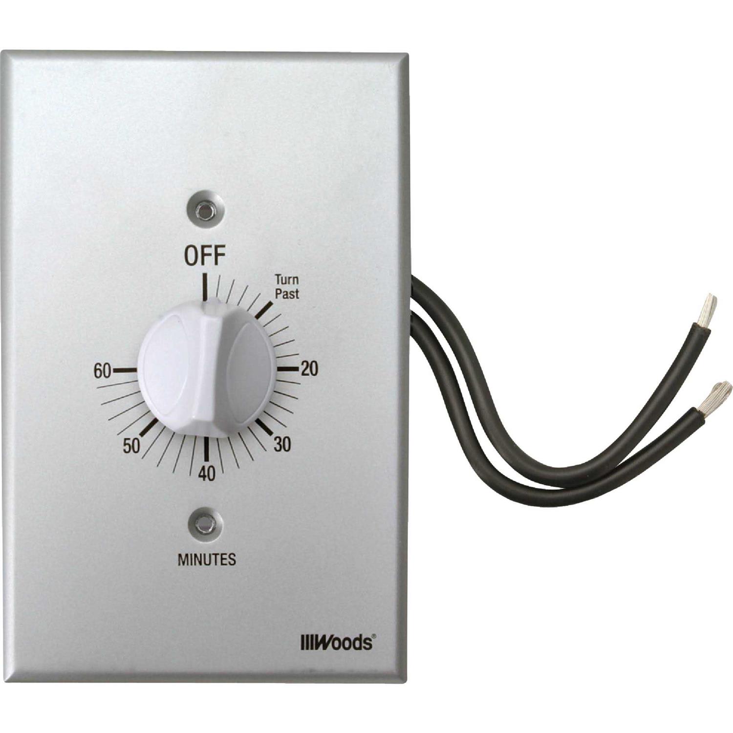 Woods 59719 In Wall 60 Minute Spring Wound Countdown Timer