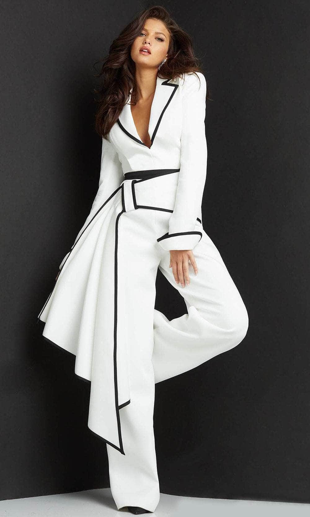 Collared V-Neck Formal Jumpsuit