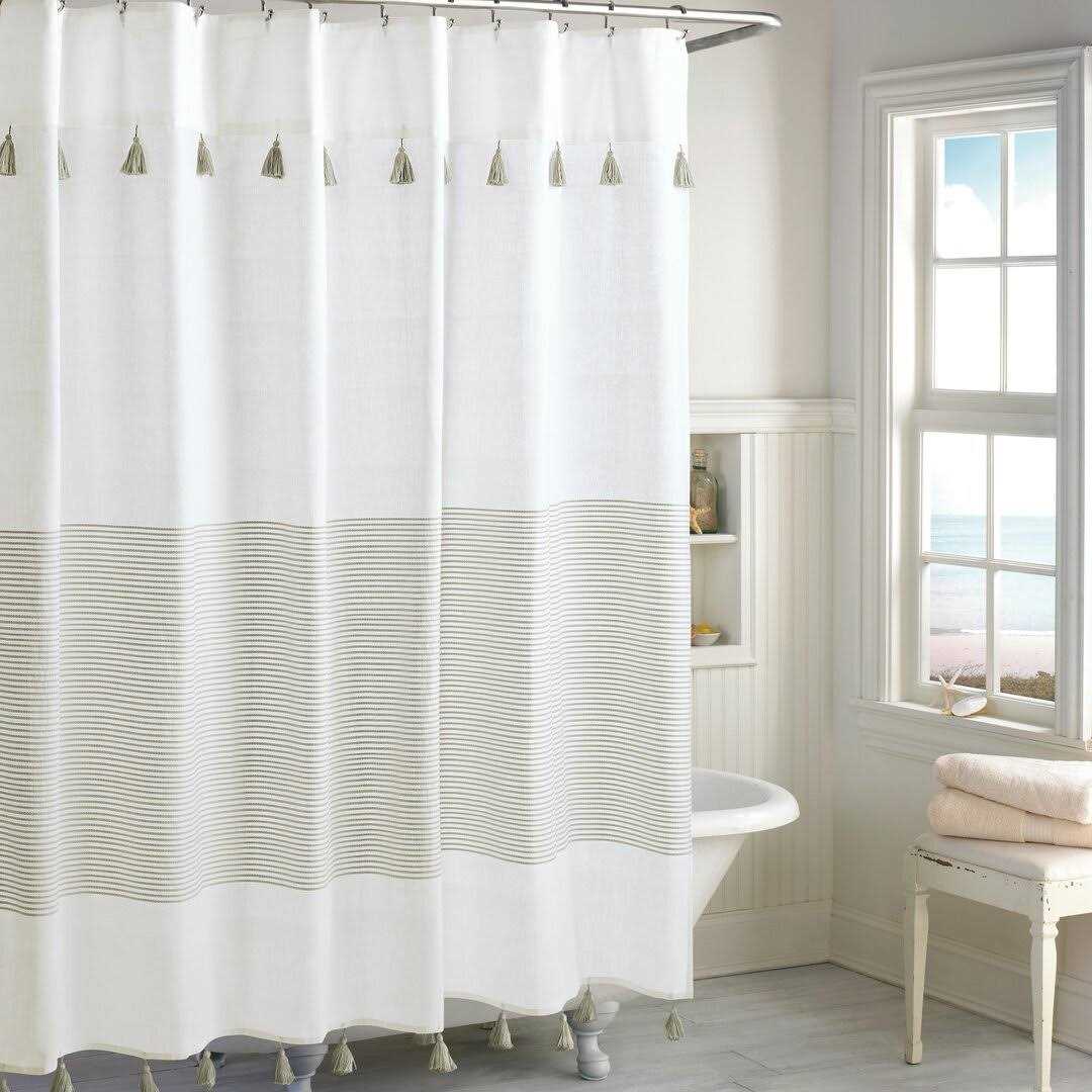 Wrought Studio™ Campanella 100% Cotton Striped Single Shower Curtain