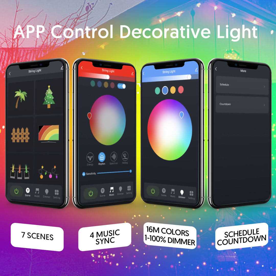 Avatar Controls Globe 32.8 ft. 66 LED Outdoor Dreamcolor Smart String Lights with IR Remote