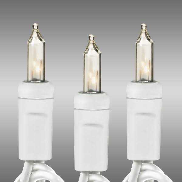 50.5 ft. White WIRE Christmas Mini Light String Clear Bulbs