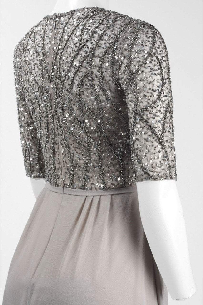 AP1E202210 Elbow Sleeves Beaded Chiffon Gown