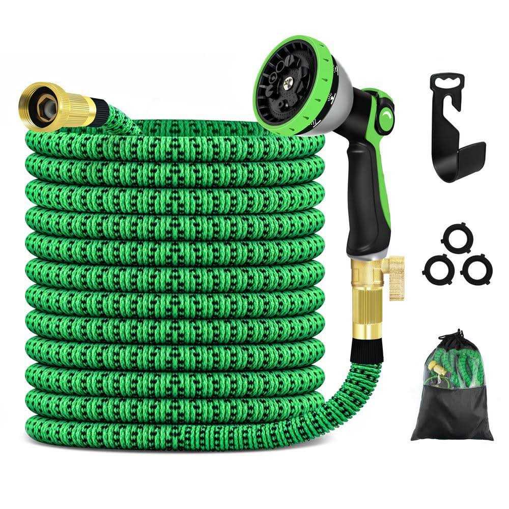 WeGuard 3/4 in. 100 ft. Expandable Garden Hose Flexible Water Hose with 10 Function Nozzle Durable 3750d Water Hose