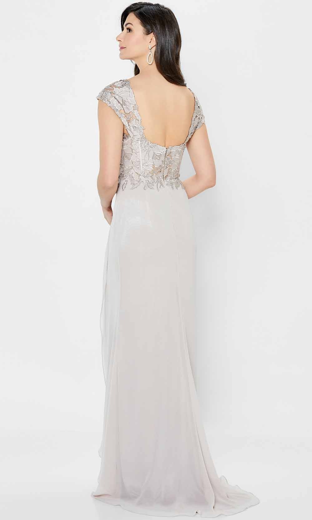 Embroidered Crepe Tulip Mother of the Bride Dress