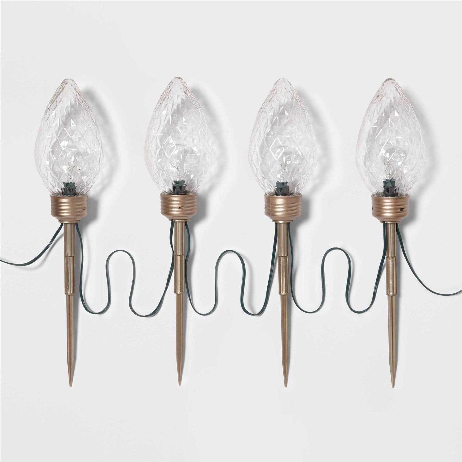Wondershop 4pc Faceted C9 Big Bulb Christmas Pathway Light