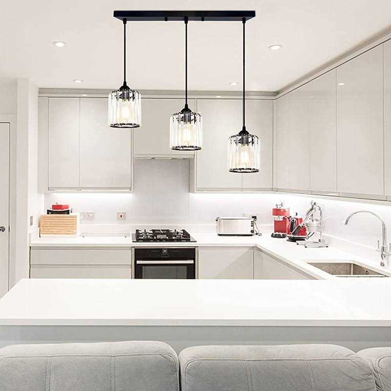 3-Lights Black Hanging Ceiling Light Mini Chandelier,Adjustable Farmhouse Pendant Ceiling Lights Fixtures