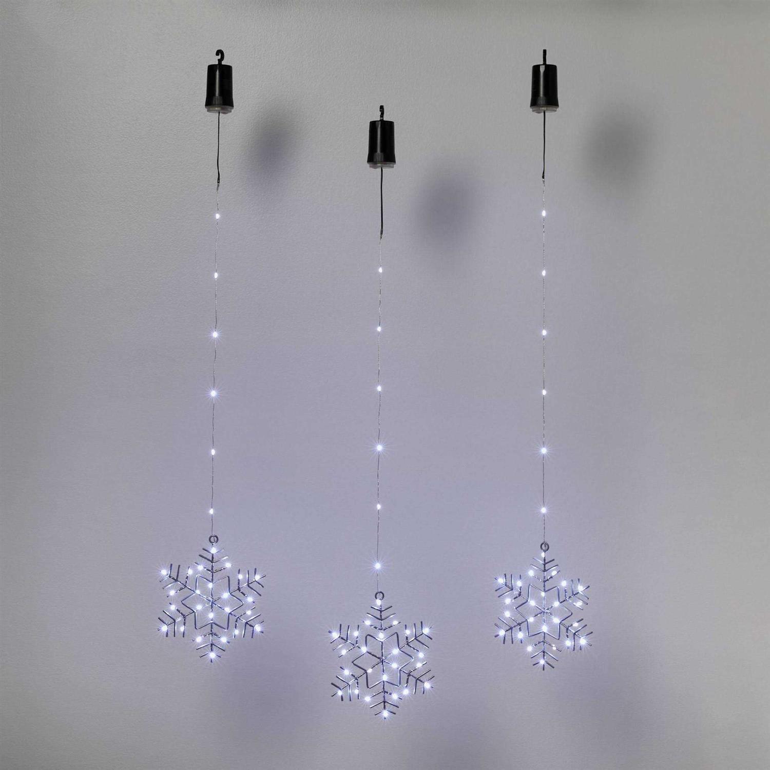 Wondershop 3pk Battery Operated LED Hanging Metal Snowflake Lights
