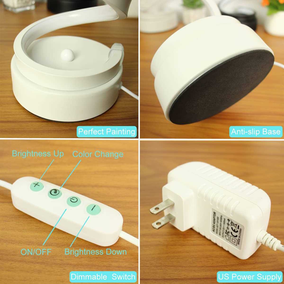 BESKETIE Modern Spiral LED Table Lamp Dimmable Table Lamps