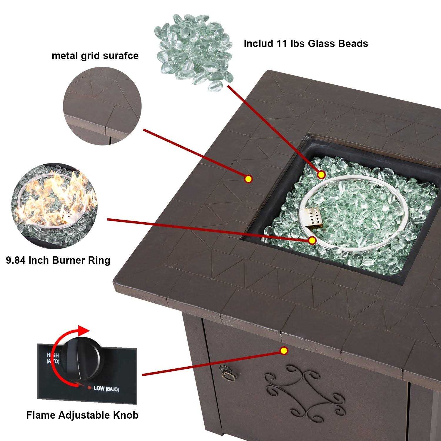 Nuu Garden Square Fire Pit Table Cover