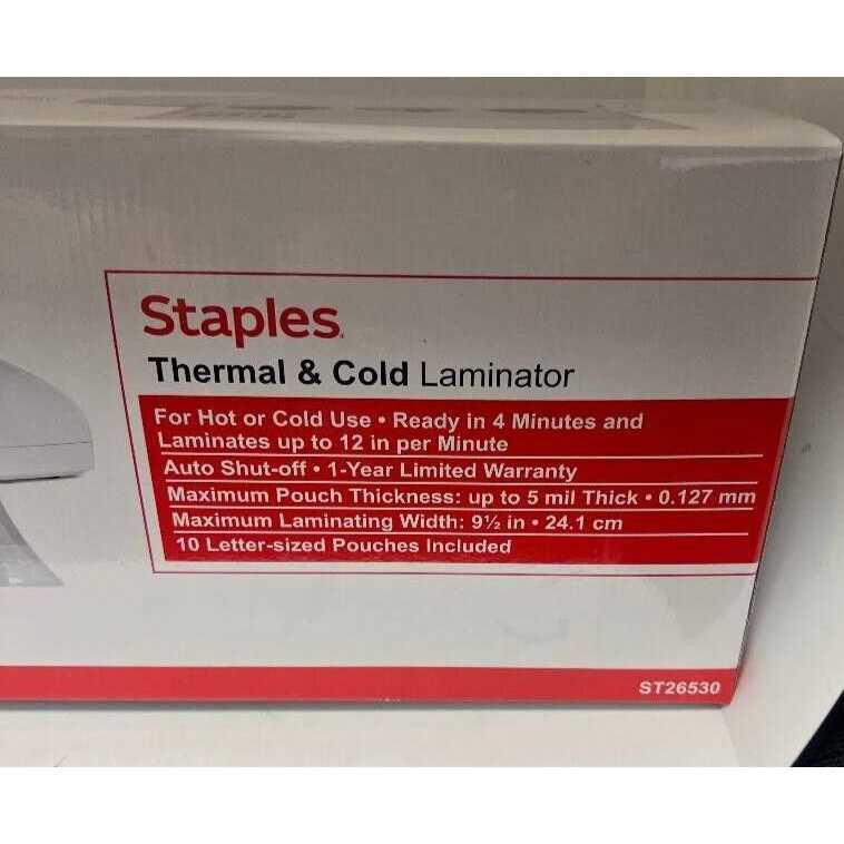 Staples Thermal & Cold Laminator 5738801/5738802