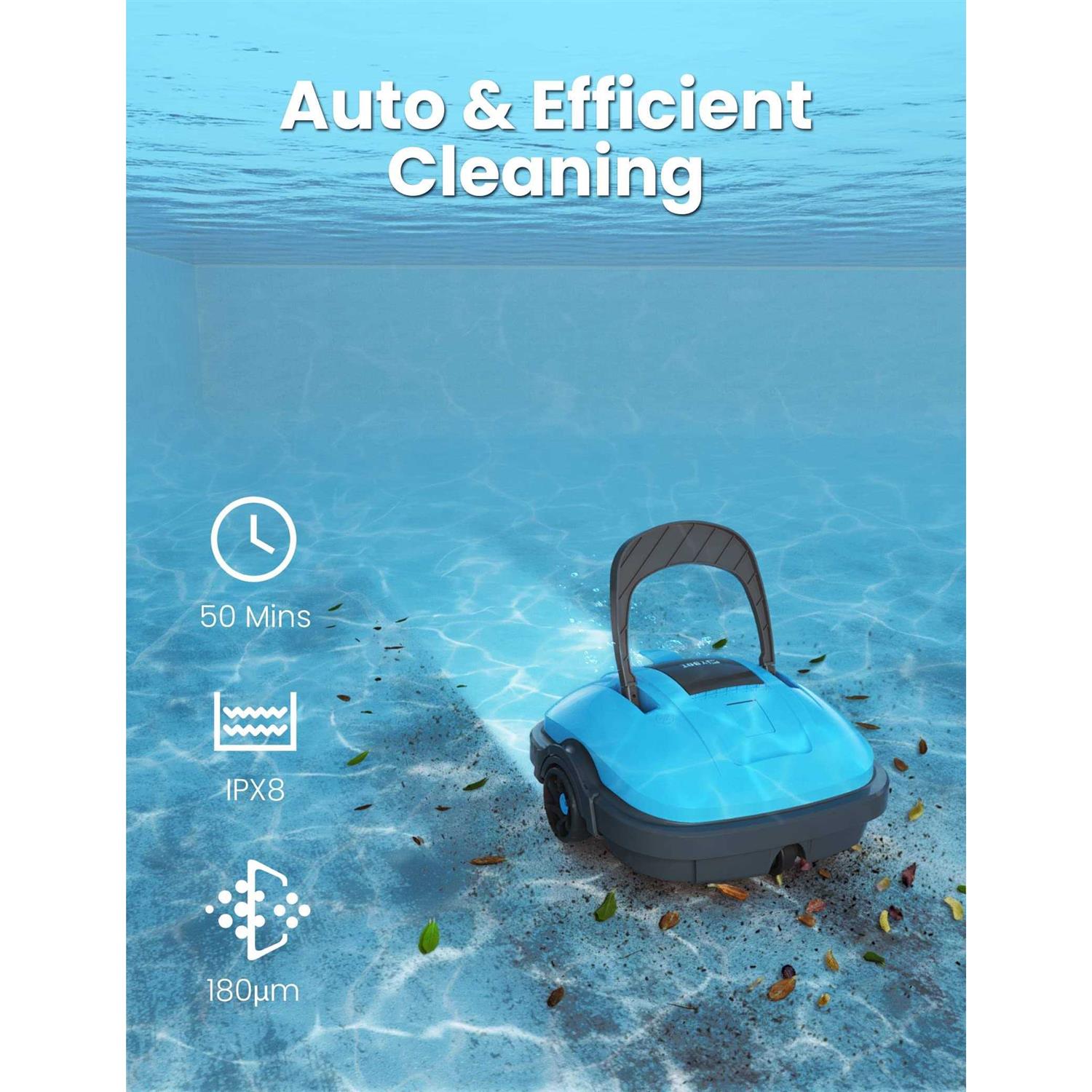 WYBOT Cordless Robotic Pool Cleaner Automatic Pool Vacuum Powerful Suction