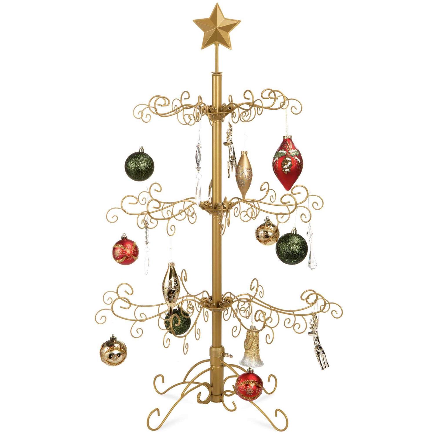 Best Choice Products 3ft Wrought Iron Ornament Display Christmas Tree w/ Easy Assembly