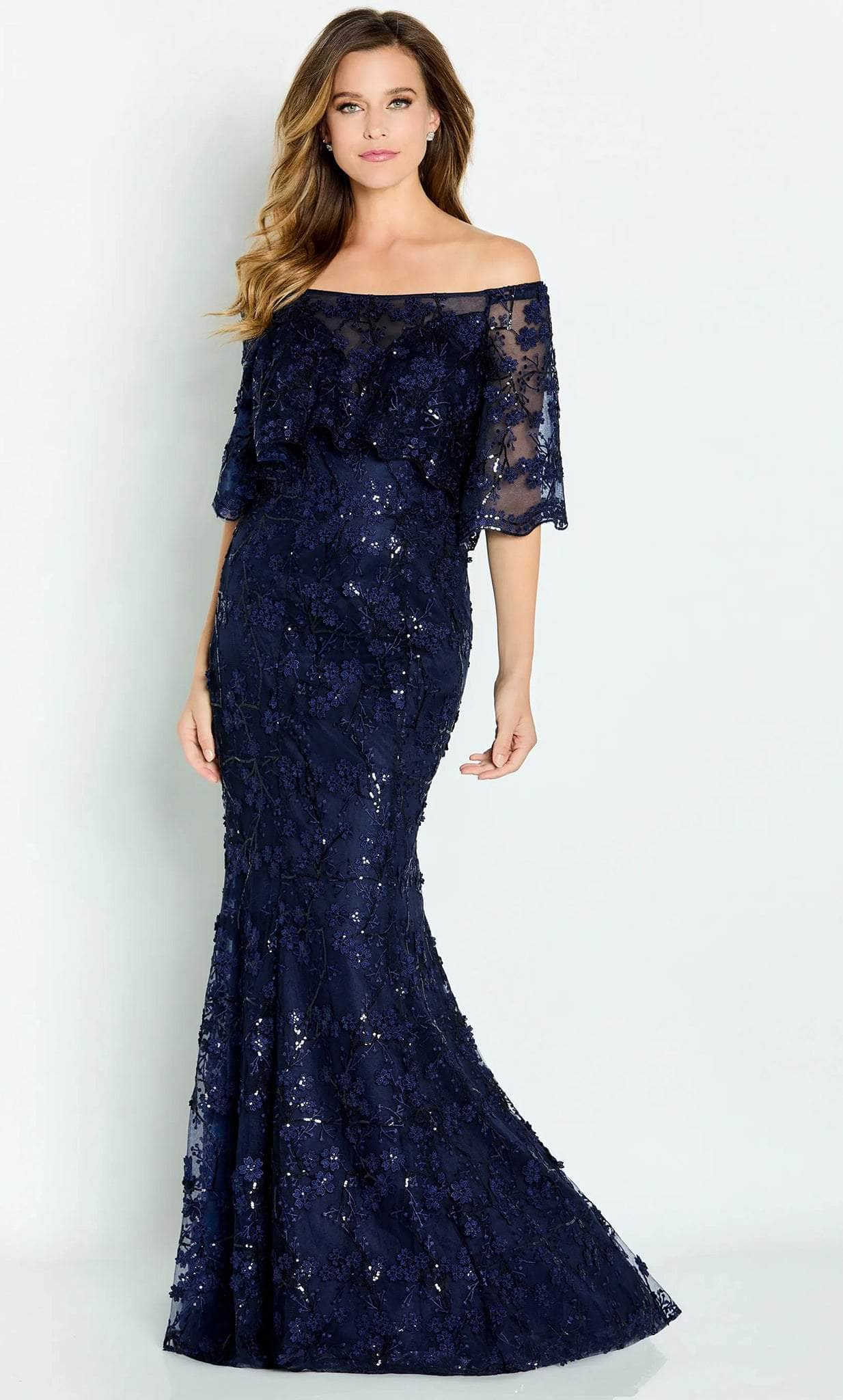 Off Shoulder Floral Lace Mother of the Bride Dress