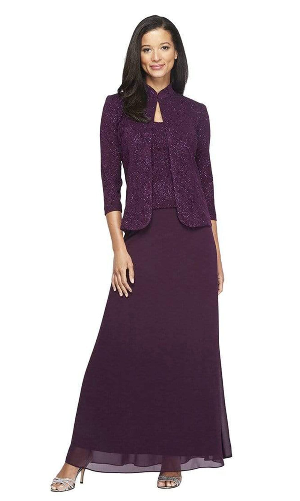 425053 Jacquard Knit Sheath Dress With Jacket