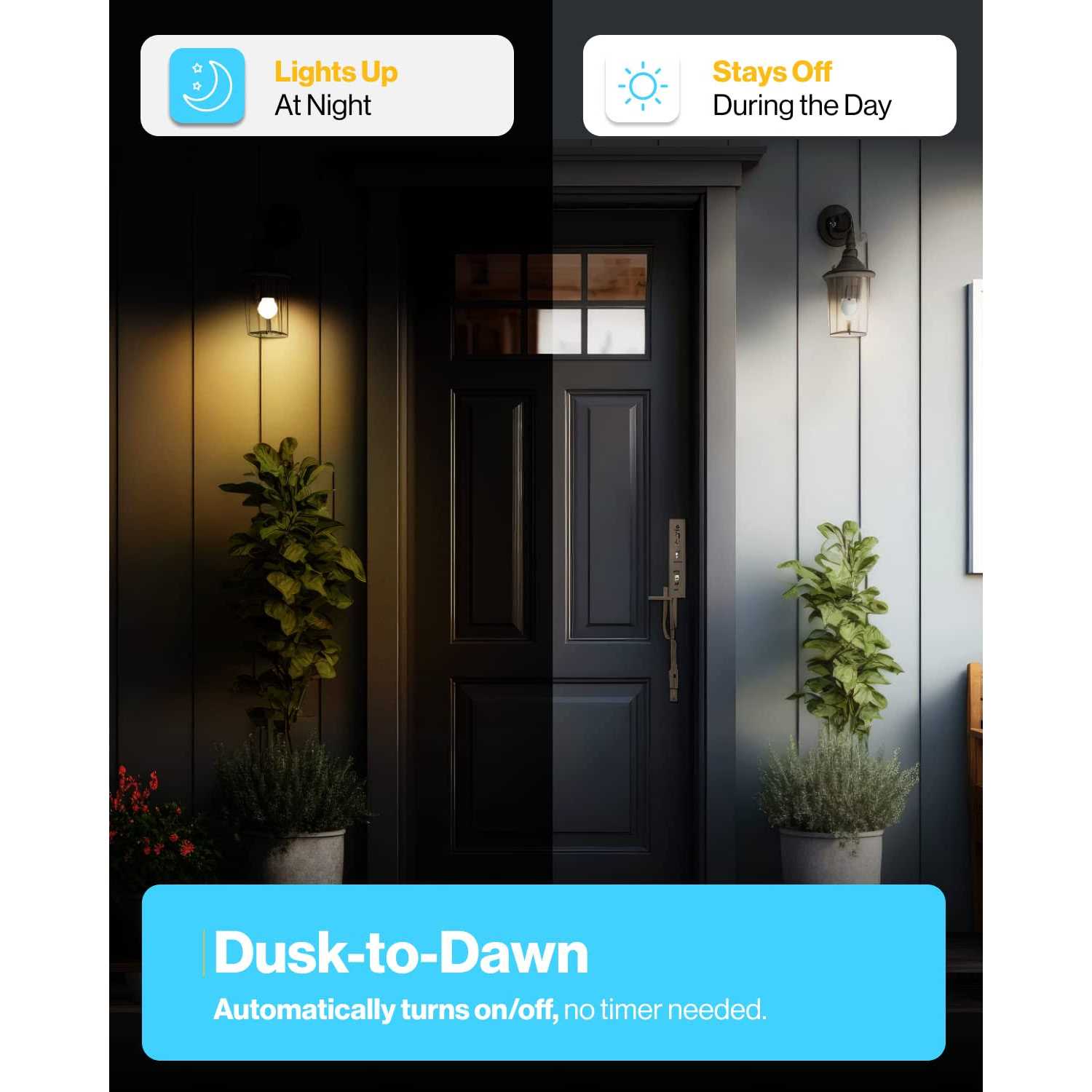 Sunco Lighting A19 Dusk to Dawn 9W LED Light Bulb