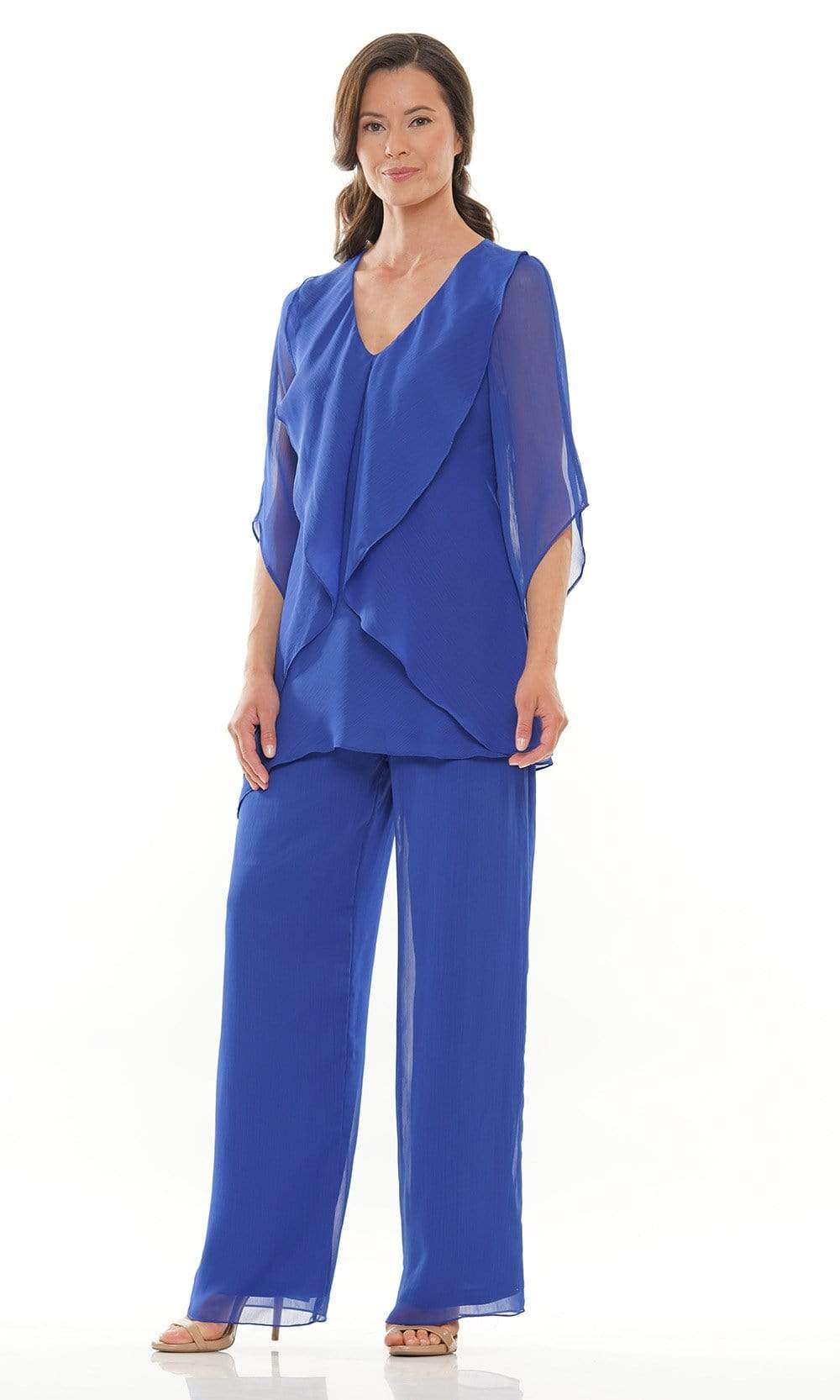 M308 V-Neck Half Sleeves Pantsuit