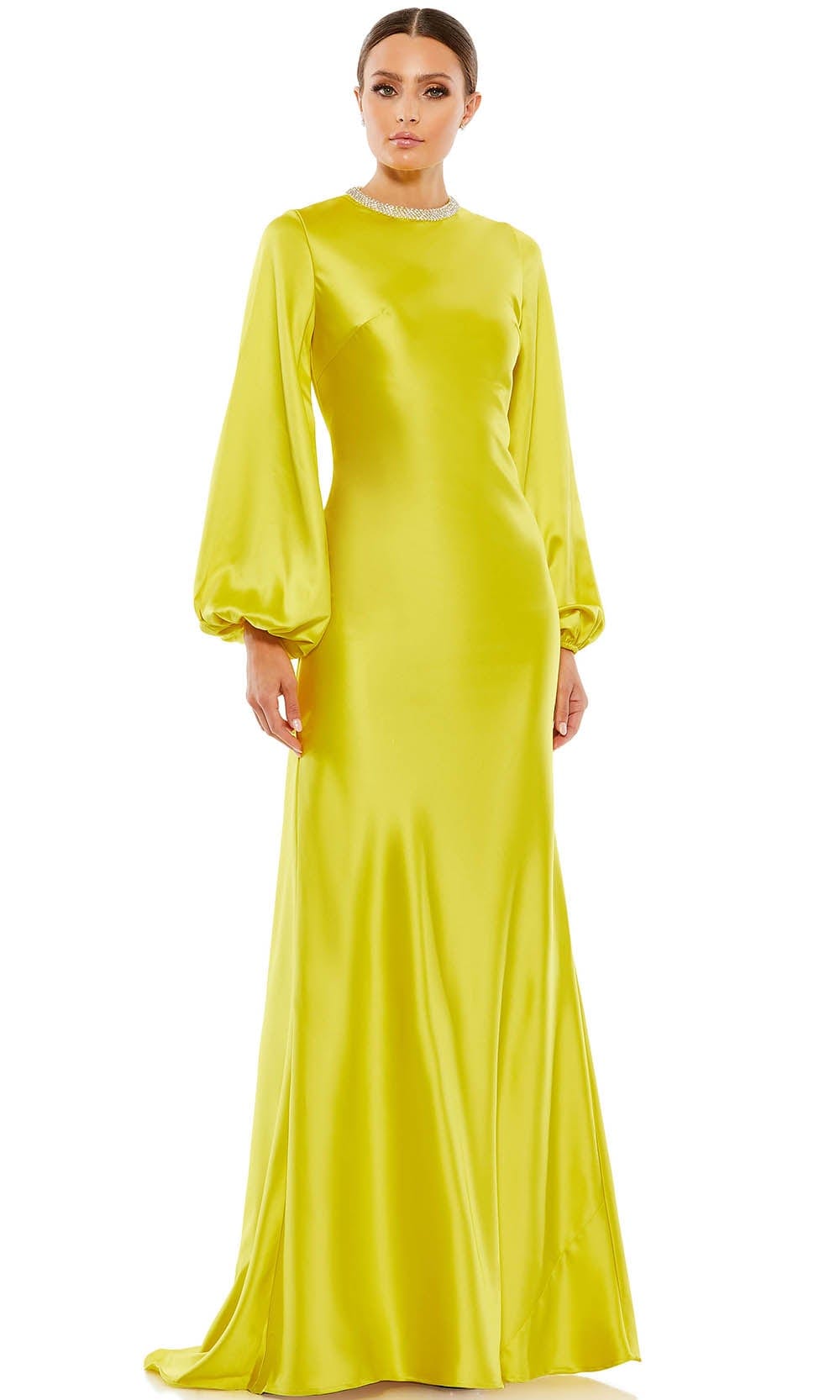 Bishop Sleeve Satin Evening Gown | Couture Candy