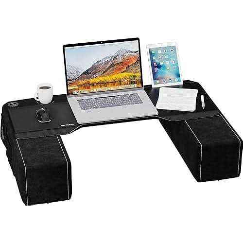 Couchmaster CYBOSS Extra Wide Ergonomic Couch Desk/Lap Desk for Notebooks or Wireless Periphery with Pillows