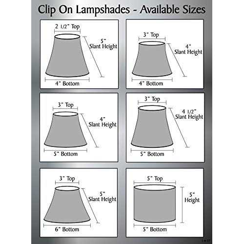 Aspen Creative Small Hardback Empire Shape Chandelier Clip-On Lamp Shade Set