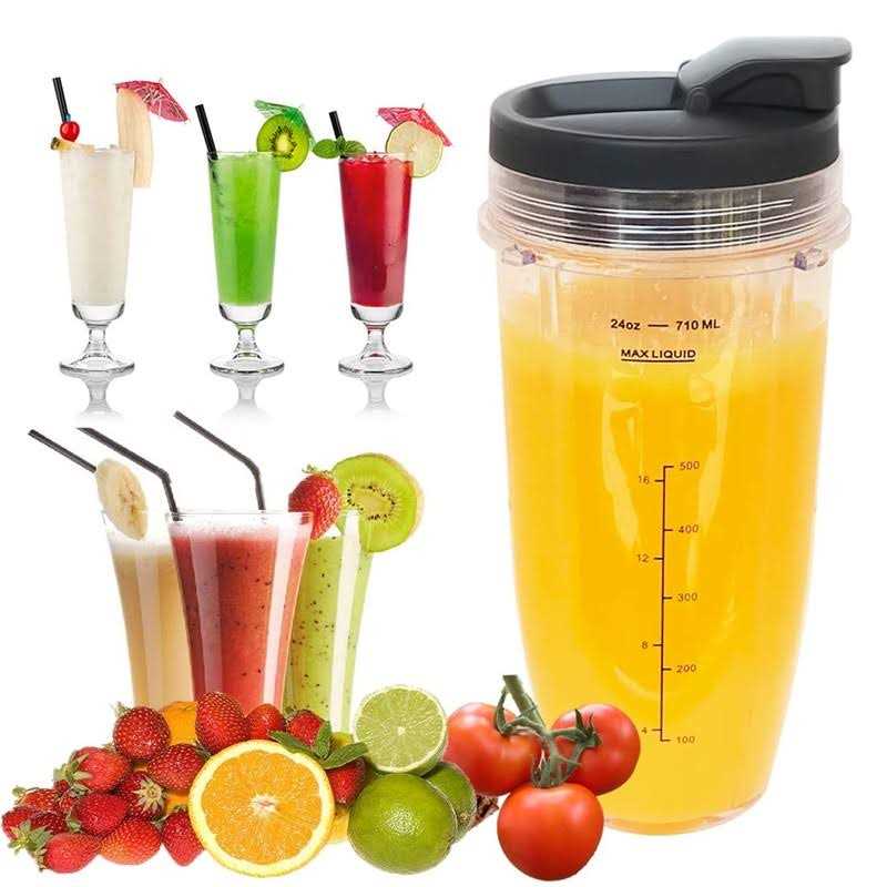 ABTER Replacement 24oz Nutri Ninja Blender Cup with Sip & Seal Lid For BL450 BL456 BL480 BL482 BL640 BL642 BL682 BN401 BN751 BN801 Foodi SS101 SS151