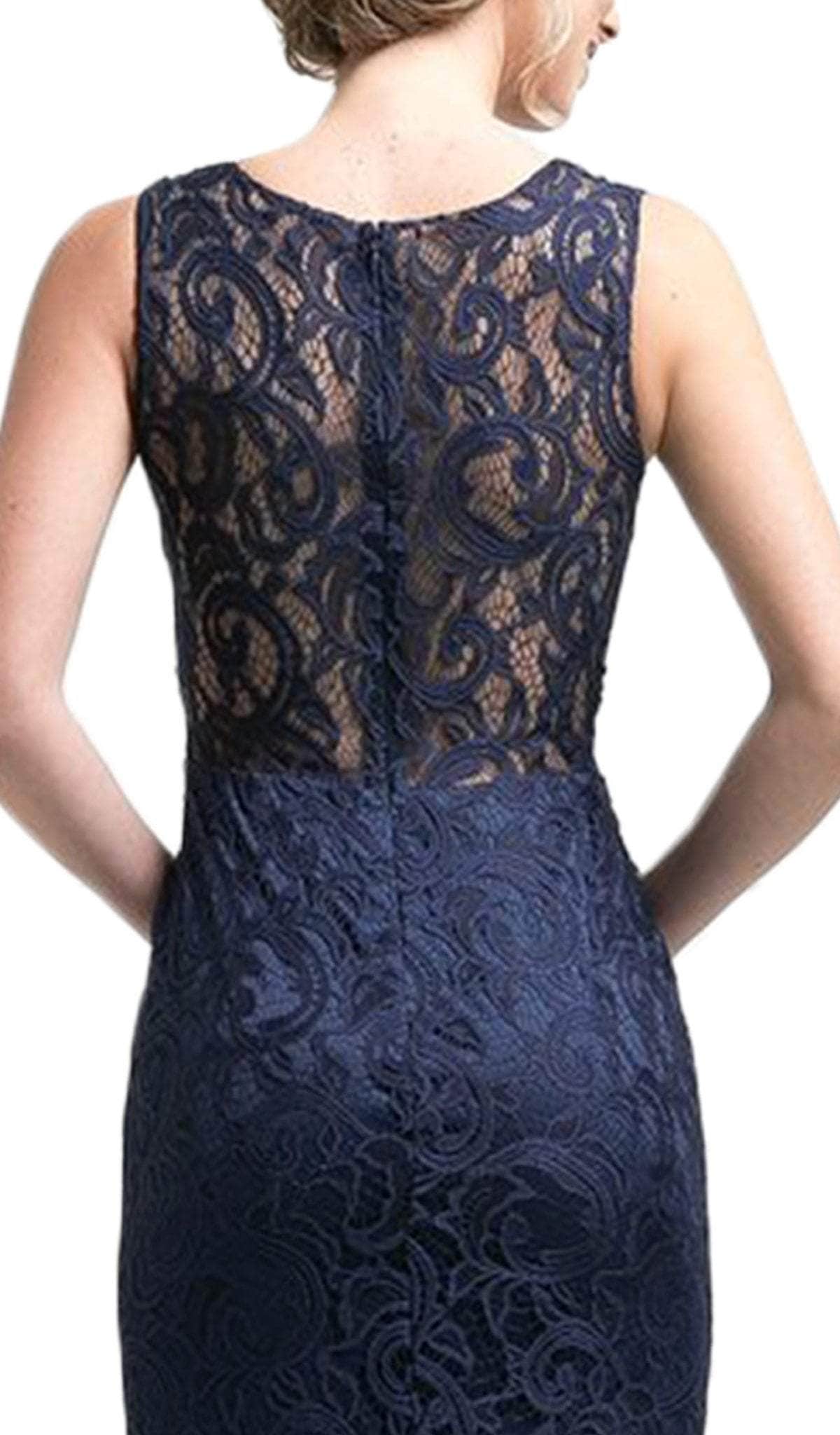 Floral Lace Mock Two-Piece Sheath Long Dress