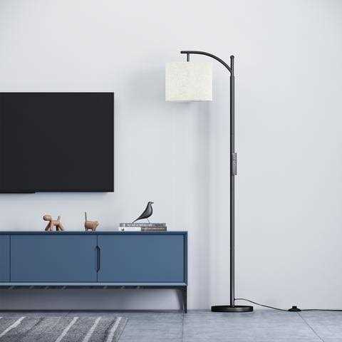 SUNMORY Arc Floor Lamp, Modern Floor Lamp with Romote Control and Stepless Dimmable Bulb