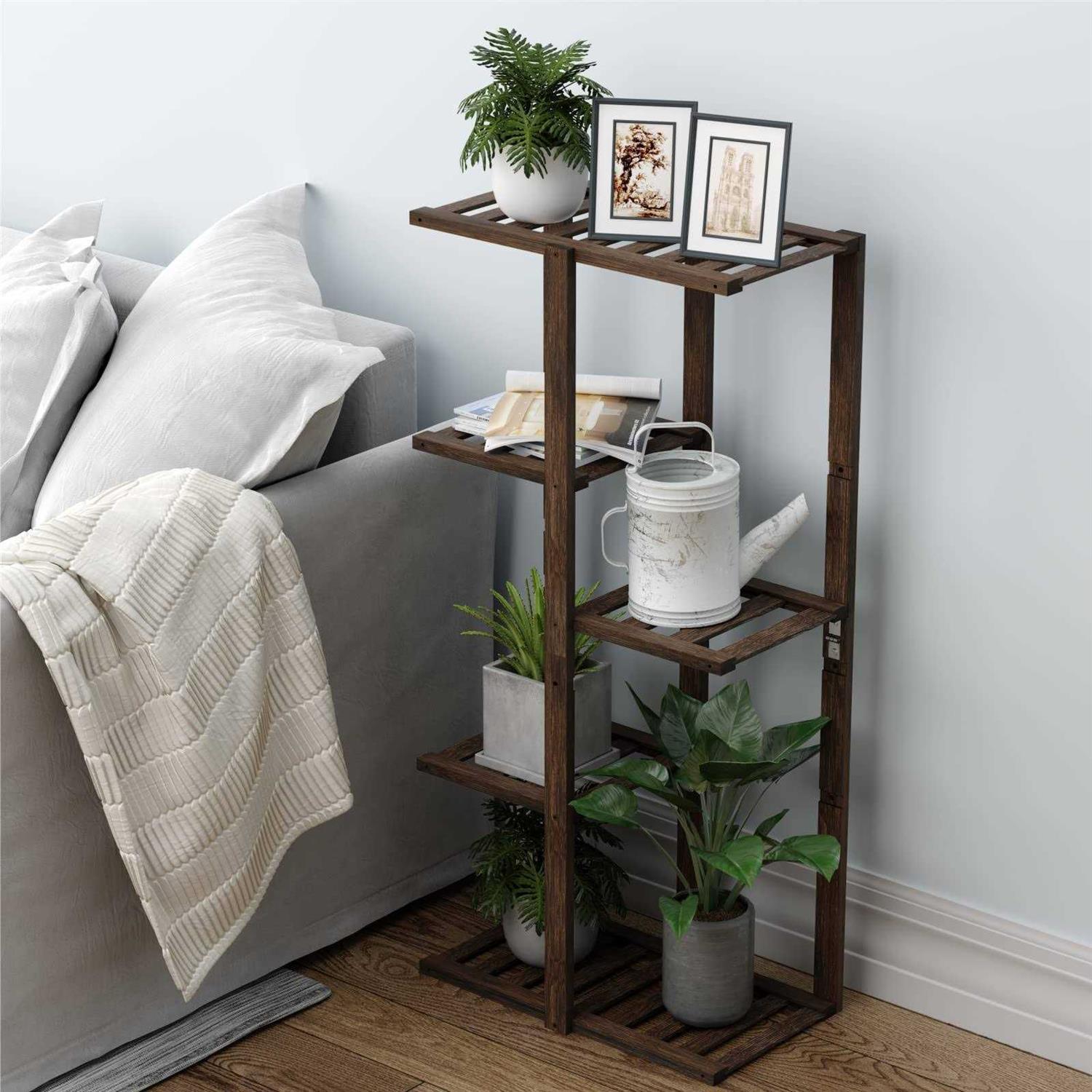 Chuuya Plant Stand,Bamboo Plant Shelf Indoor Outdoor