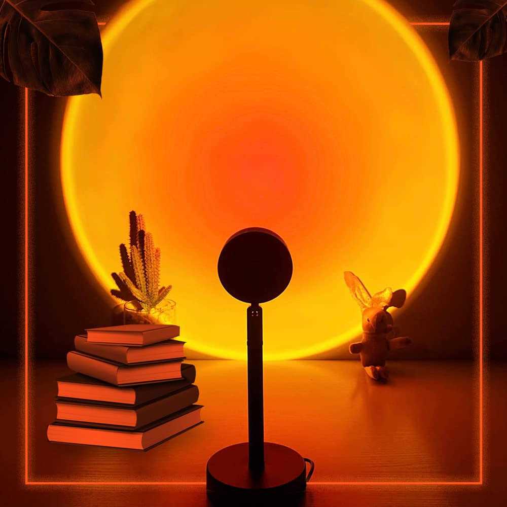 ABSIYA Sunset Lamp 10 Colors Changing Projector LED Lights Projection 360 Degree Rotation for Christmas Decorations Photography/Party/Bedroom/Home